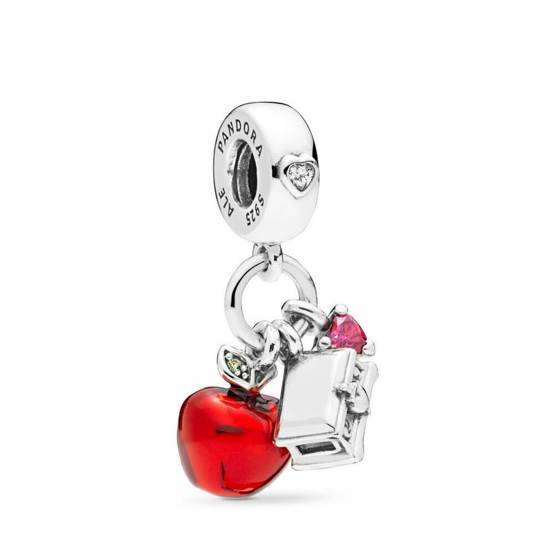 Pandora Disney Snow White’s Apple & Heart Dangle Charm NZ Sale, Sterling Silver (014652-YEI)